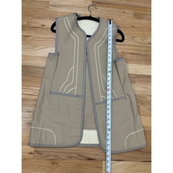 Vintage G. Girvin Seattle Silk Reversible Vest Women's Neutral Applique